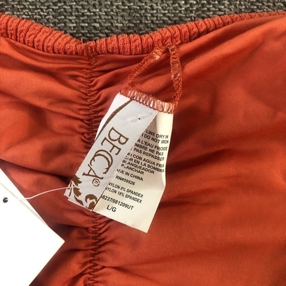 WOMEN’S BECCA Beccaswim Pucker Up Tie Side Swim Bottom Swimwear L Ginger - Picture 15 of 16